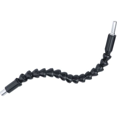 Lot de 5 embouts flexibles universels 295 mm pour visseuse à batterie et perceuse, rallonge 1/4 pouce hexago magnétique acier inox ABS noir argent (1/5)