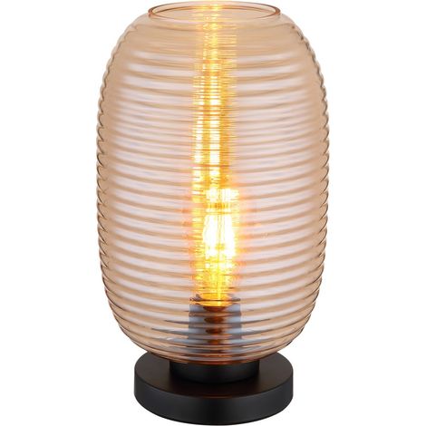 Globo - lámpara de mesa - JEFREY - ámbar - vidrio - Ø 20cm - E27 (1/5)
