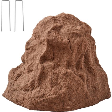 Mophorn Roche Artificielle pour Jardin, Couverture Décorative en PEHD, Aspect Naturel, Pierre Creuse pour Masquer Pompes et Puits, Idéal pour Décoration Extérieure et Paysages, Marron, Petite Taille (1/5)