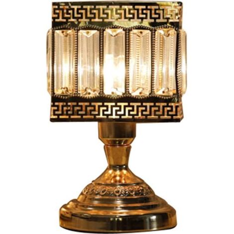 Lampe de Table Cristal Base Chrome Élégante Lumière Douce Protection Yeux (1/5)