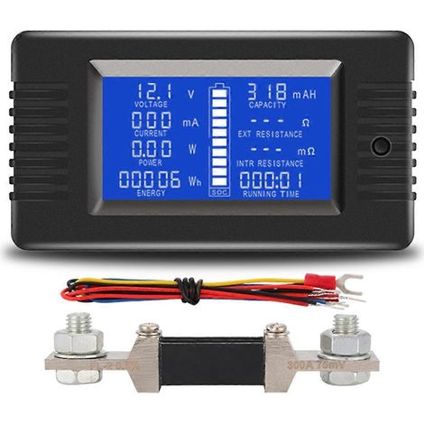 Testeur de batterie automobile numérique PZEM015 (0-200 V CC) avec voltmètre et moniteur de courant, shunt 300 A, compatible 12 V, 24 V et 48 V. (1/5)