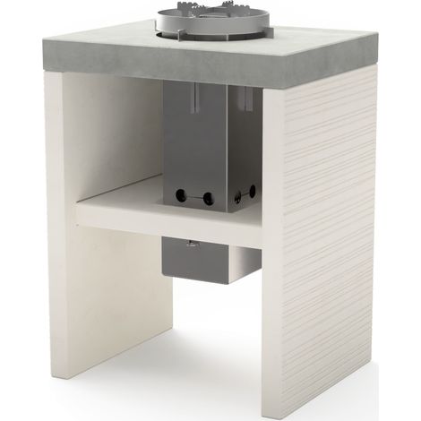 TUOZI - COHETE VENIT 59 para Barbacoa de Obra Prefabricada (Blanco, Gris - 59 x 47 x 47 cm) - Uso en Exteriores (1/2)