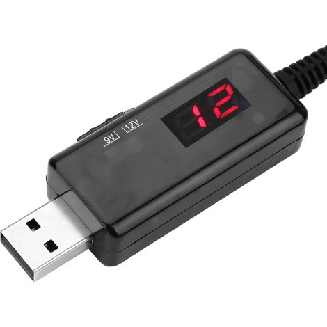 Convertisseur élévateur de tension USB vers CC avec affichage 9V/12V (1/5)