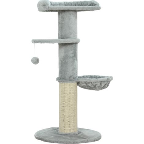 Mehrstöckiger Katzen-Kratzbaum mit Sisal und hellgrauem Plüsch, 48 x 48 x 103,5 cm HOMVRA (1/5)