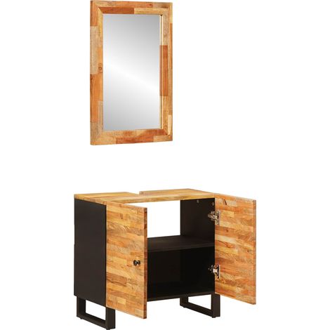 Maison Exclusive - Badezimmer Sets mit Speicher 2 pcs Natur Massi