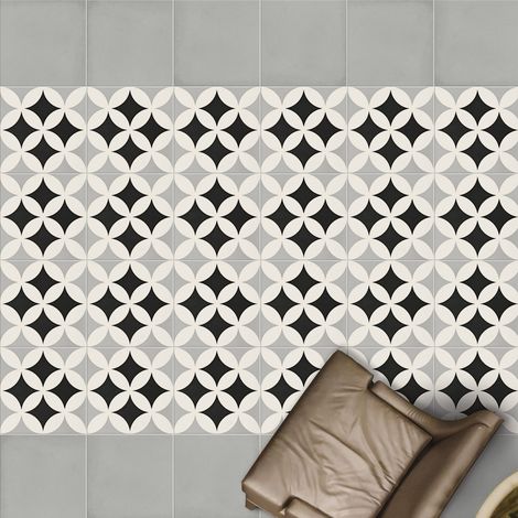 Carrelage Imitation Carreaux de Ciment DECO Grey 20x20cm (1/3)