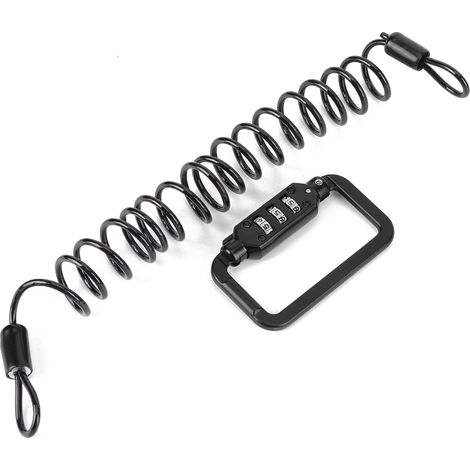 Câble antivol télescopique à code 3 chiffres pour casque de moto et scooter