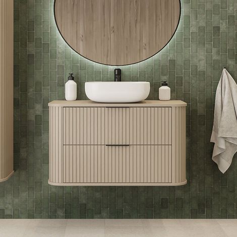 Elegance Glamour Style 2 Drawer Bathroom Vanity Cabinet 80cm - Cashmere