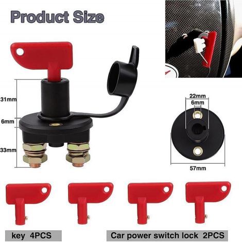 Interrupteur Isolateur Batterie Voiture 12 V et 24 V – Coupe-Circuit pour Mise Hors Tension Sécurisée – Lot de 2 (1/5)