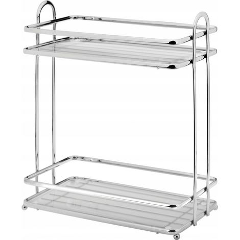 Estante rectangular para ducha de ba帽o Blanca, cromado
