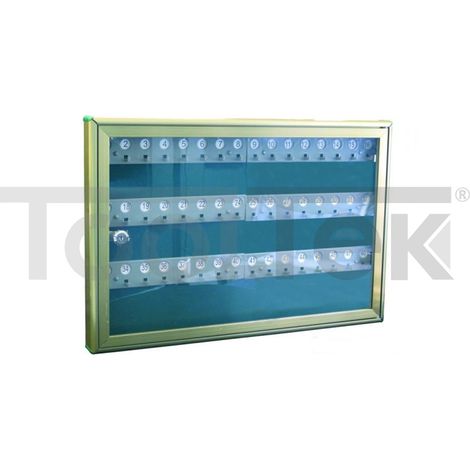 BACHECA PORTA CHIAVI 48pz ALLUMINIO ANODIZZATO CON SERRATURA 55X37X40cm