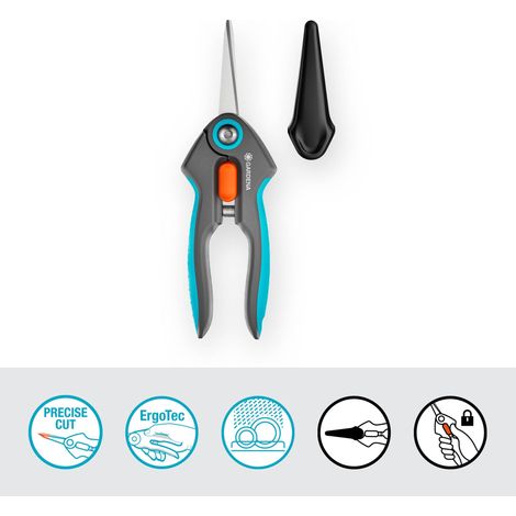 GARDENA Forbici da cucina FreshCut: per il taglio di erbe aromatiche, frutti di bosco o fiori, Lame 47 mm in acciaio inox, impugnatura ergonomica (12212-20) (1/5)