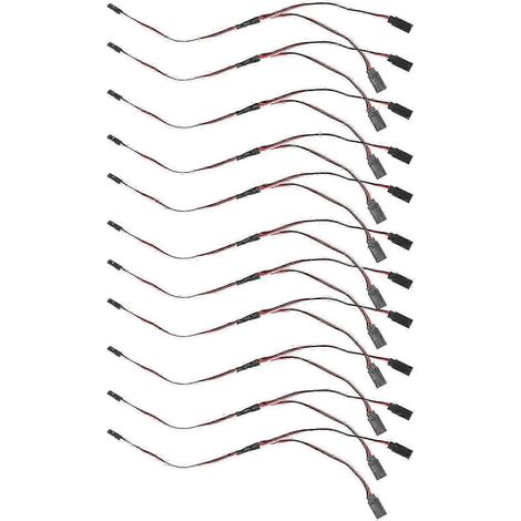 Câble Rallonge Servo 10 Pièces 300mm 3 Broches Femelle vers Mâle Connecteur Fil pour Carte Contrôle à Distance Type Y 11,81 Pouces (1/5)