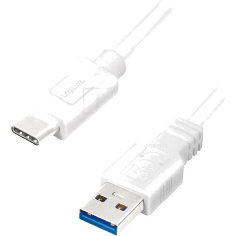 Cable USB 3.0 USB A male USB C male 0.5m - Blanc