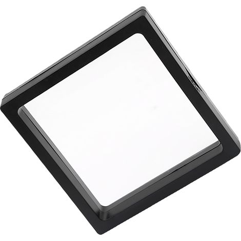 Boîte à bijoux à cadre flottant Portable transparente prévenir l'oxydation vitrine de stockage de film PE pour bagues boucles d'oreilles bracelets collier noir M: 9x9cm/3.5x3.5in (1/5)
