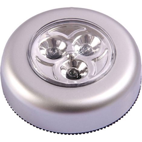 Tragbare Mini-LED-Rundlampe mit hellem Licht, Touch-Nachtlicht mit 3 eingebauten Leuchten für Kofferraum/Kleiderschrank/Garderobe/Küche