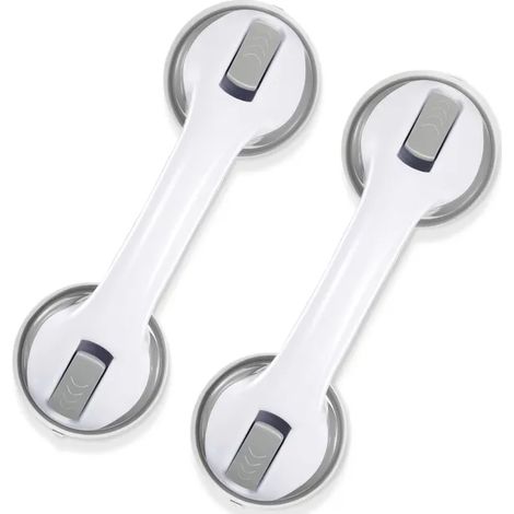 NICOLA Set of 2 Bathroom Grab Bars, Anti-Fall Suction Cup Handles, Safety Shower Grab Bars, Gray (1/5)