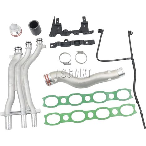 Kit de mejora de mangueras de refrigeración, aluminio duradero, Porsche Cayenne S Turbo 2003-2006, OEM 94810605906, eficiencia de refrigeración mejorada, fácil instalación. (1/5)