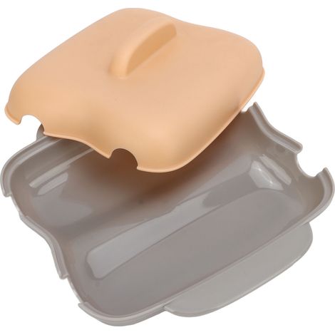 Cuiseur à maïs portable pour micro-ondes, en polypropylène alimentaire sans BPA, pour 2 épis de maïs. Outil de cuisine avec poignée, couleur beige. (1/5)