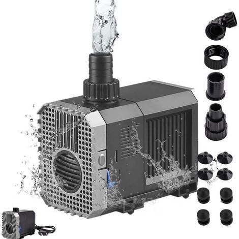 Pompe D'alimentation Pompe Eau Submersible Mini Pompe Aquarium 3000L/H Pompe de Bassin 55W Pompe Submersible Pompe à Eau Fontaine Pompe de Filtration pour Étang Fontaine Réservoir de (1/4)