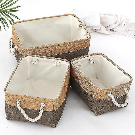 Panier de rangement personnalisé pour jouets et vêtements d'animaux - Nom personnalisé pour chien - Dimensions : 36 x 26 x 16 cm (1 pièce) - Couleur café réfléchissant (1/4)