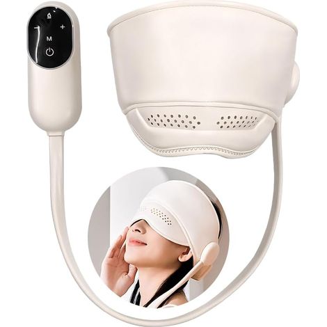 Masajeador manual del cuero cabelludo, masajeador de cabeza con 6 bolsas de aire para una relajación profunda de 360° y 3 niveles de calor, recargable de 2000 mAh, alivio del estrés, relajación. (1/5)