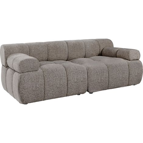 Divano modulabile 2 posti in tessuto melange Tortora - FACIVIL (1/4)