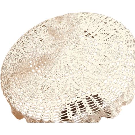 Chemin de table en coton, nappe ronde en dentelle vintage, 65-70 cm (1/4)