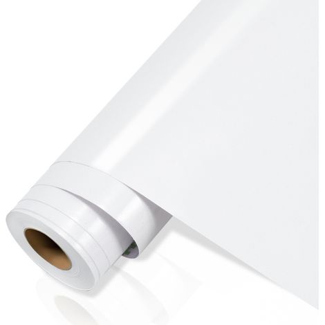 2x carta adesiva per mobili 61 cm x 500 cm carta da parati autoadesiva pellicola impermeabile autoadesiva per banconi cucina bagno-bianc (1/5)