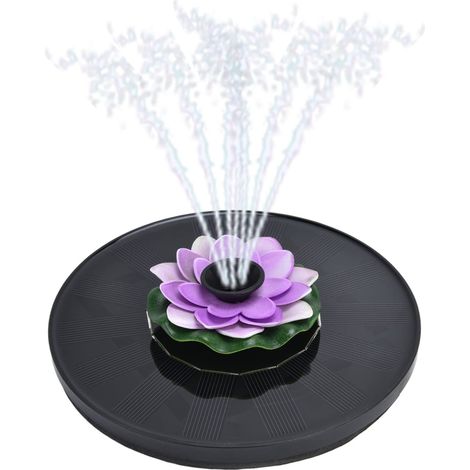 Fontaine Solaire Pompe, Solaire Flottant Extérieur Fontaine 1.4W Pompe Bassin Solaire avec 6 Buses pour Bain d'oiseaux Aquarium Étang Piscine Patio Jardin Fontaine Décoration de Jardin (1/5)