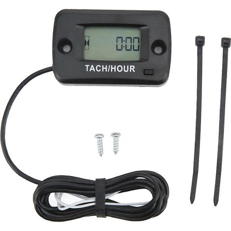 Tachymètre numérique avec compteur d'heures de fonctionnement, écran LCD, étanche IP68, 0–999 999 heures, 0–30 000 tr/min, pour motos et quads (1/5)