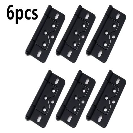 Set di 6 cerniere per porte a doppia anta resistenti, in ferro nero, con viti di montaggio, per finestre, armadi e mobili.