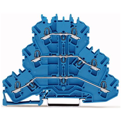 WAGO 2002-3204 Morsetto triplo passante 5.20 mm A molla Attribuzione: N, N, N Blu 1 pz. (1/3)