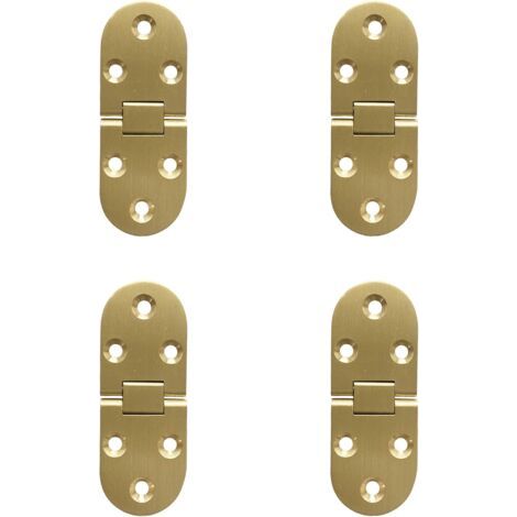 royaluxe- Norcks 180 Degré Flip Charnières Rabattables En Laiton Bord Rond Avec Vis Charnière Pour Table Pliante Meubles Armoire Portes Boîte En Bois Anti Rouille Cuivre Polissage Lot De 4 (1/5)
