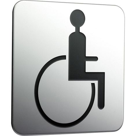Plaque signalétique SYSTEM 2 à coller, pour fauteuil roulant chromé (1/4)