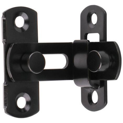Verrou de porte à angle droit à 180 degrés Boucle Verrouillage de porte et fenêtre Verrouillage de porte coulissante Verrouillage de porte (Noir) (1/5)
