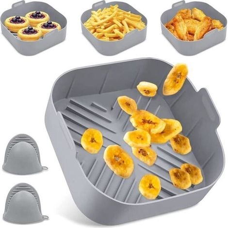 Silicone Moule Air Fryer Accessoires,Réutilisable Friteuse Air Chaud,20Cm Panier Friteuse En Silicone,Pliable Moule Air Fryer[H1393] (1/4)