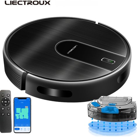 LIECTROUX N7S-U Roborock Saug- und Wischroboter – Doppelte Anti-Verwicklungsbürste, intelligente LiDAR-Kartierung, automatisches Aufladen, App-kompatibel, ideal für Haustiere und Teppiche (1/4)