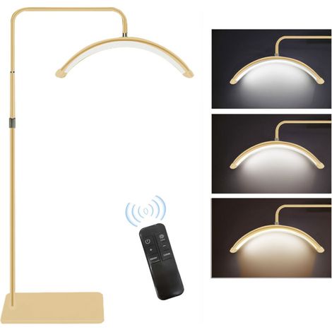 Lampadaire à cils demi-lune pliable – Lampe LED 36W avec 238 perles – Température de couleur 3200K à 5600K – Support téléphone universel