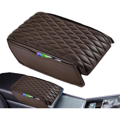 Coussin d'accoudoir de voiture rembourré en mousse à mémoire de forme avec poches latérales – Accessoires de véhicule pour caravane, VUS, camions, véhicule, mini-fourgonnette, course (1/5)