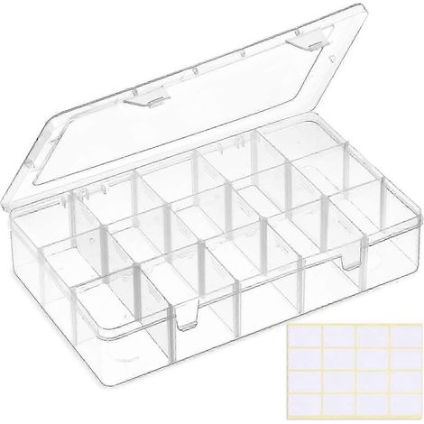 Grande boîte de rangement en plastique pour perles, loisirs créatifs, bijoux et matériel de pêche (grand format) (1/5)