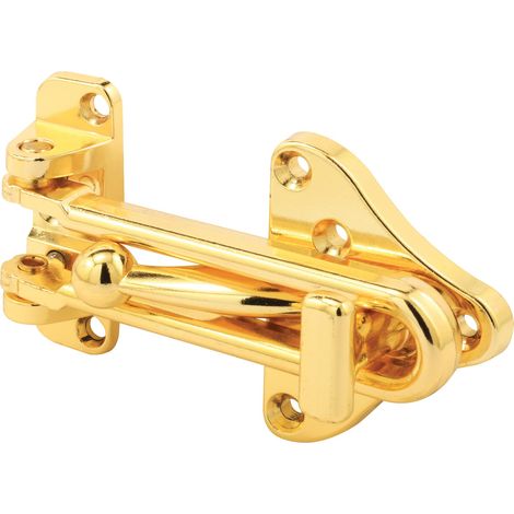 Protection de porte à barre battante avec serrure auxiliaire de haute sécurité, finition laiton, 1 paquet (1/5)
