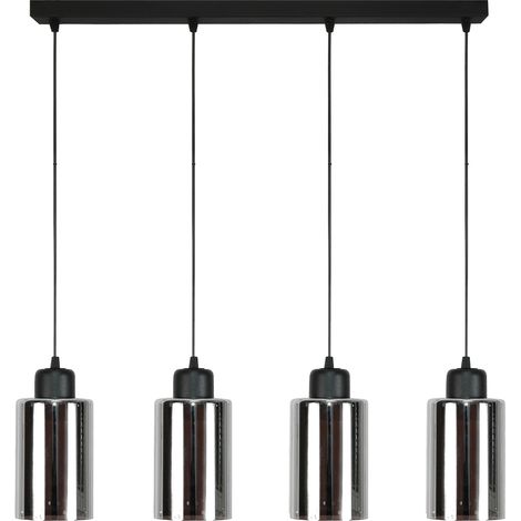 Lámpara de techo colgante negra con pantalla de cristal grafito loyd SV 15-571