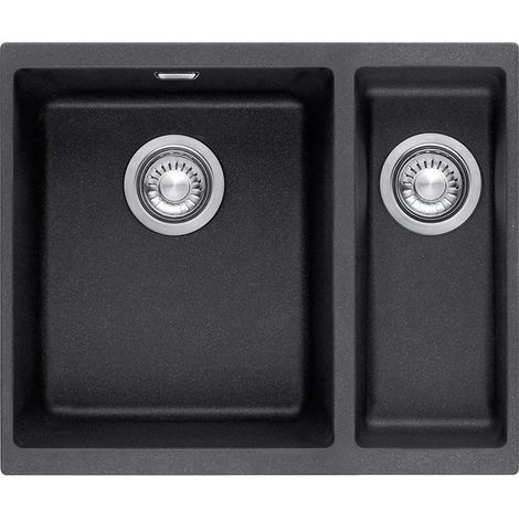 Franke – Évier en tectonite 2 bacs SID 160 – Montage sous plan – Dimensions 560x440 mm – Bonde 3 1/2" avec siphon réduit