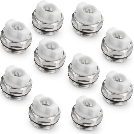Lot de 10 bouchons de robinet de purge de radiateur manuel de 1,27 cm (1/5)