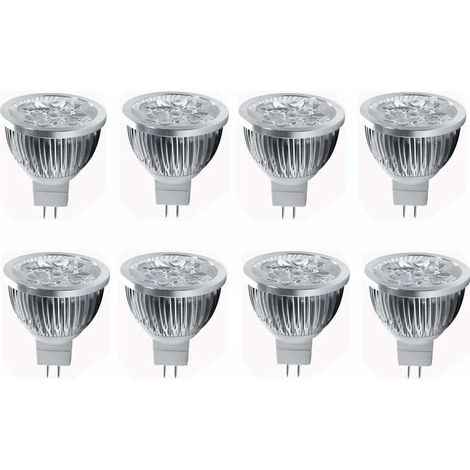 EASYCOMFORT Ampoule LED MR16 4W 12V Spot LED 4W, adapté aux éclairages paysagers, culot MR16 GU5.3, 12V, 4W (équivalent halogène 35W), blanc chaud 3000K, 8 packs (1/5)