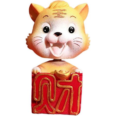 Figurines miniatures de tigres, ornement en résine représentant le Nouvel An chinois.-wealth (1/5)