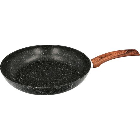 Bratpfanne aus geschmiedetem Aluminium mit Antihaftbeschichtung Steinoptik Ø 28 x 5,5 cm. Gummierter Griff (1/5)