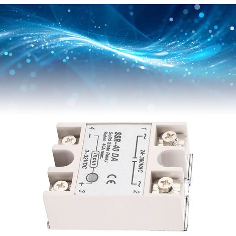 Relais statique monophasé CC/CA, carte 40 A AC24-380 V, SSR 40DA, composant électronique à boîtier plastique (1/5)