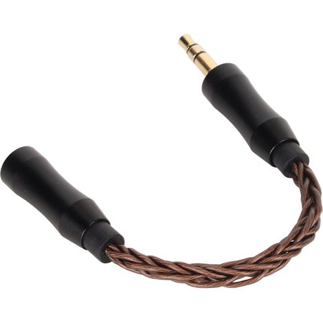 Câble audio 2.5mm vers 3.5mm femelle à mâle, connecteur plaqué or, câble adaptateur pour casque en cuivre monocristallin, 14cm bronze